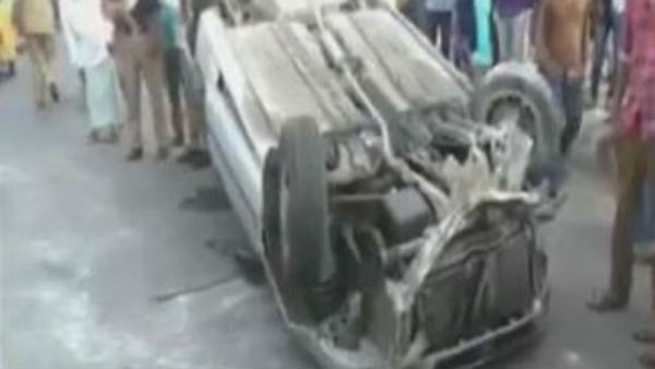 ఇద్దరు మహిళలను ఢీకొట్టి పల్టీలు కొట్టిన కారు