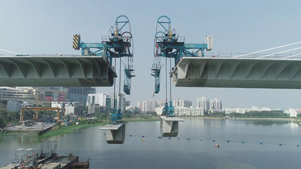 Durgam lake seem to be in new look with hitech birdge construction