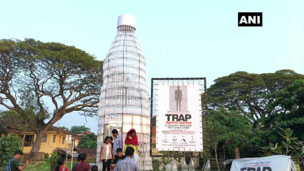 a trapped man in a plastic bottle: a campaign against the use of plastic in Kerala
