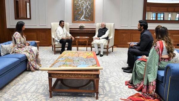 PM Modi Tweet On Meeting With Manchu Mohan Babus family PM Modi Tweet On Meeting With Manchu Mohan Babus family