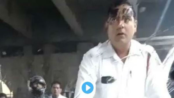 కారుపై బానెట్‌పైకి పోలీసు ఎక్కడంతో..