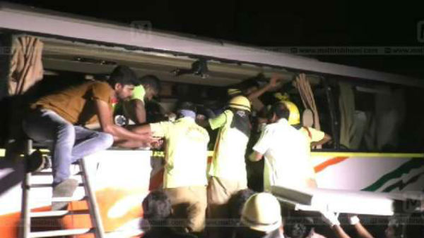 కోయంబత్తూరు వద్ద ఢీ కొన్న కంటైనర్..