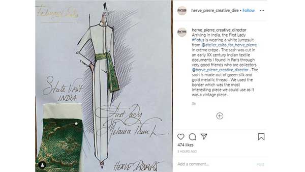 First lady Melania Trumps out fit have some Indian connection