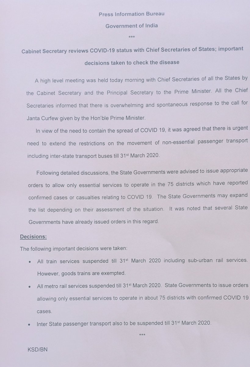 COVID 19: After passenger trains, interstate bus services suspended till 31st March