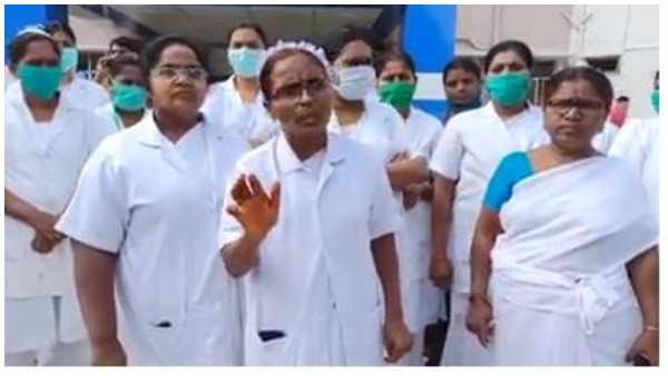 సూర్యాపేటలో విధులు బహిష్కరించిన నర్సులు