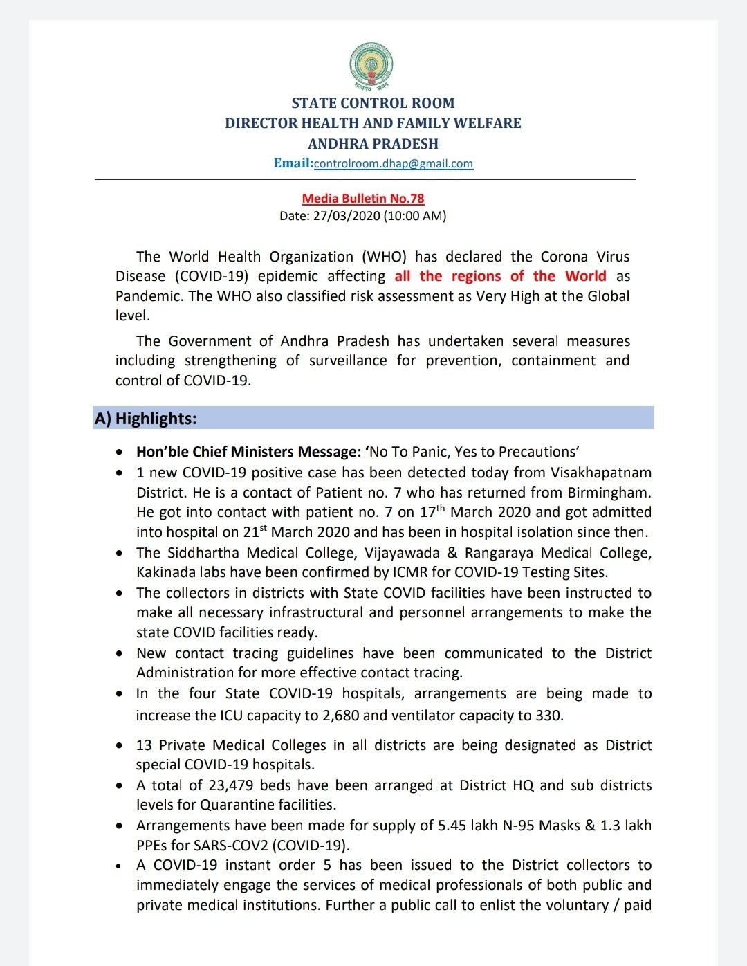 Covid 19 count in Andhra Pradesh reaches 12 as another tests positive in Vizag