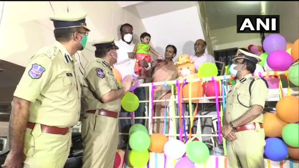  Hyderabad police celebrated the 1st birthday of a toddler Myra, her parents live in US, 