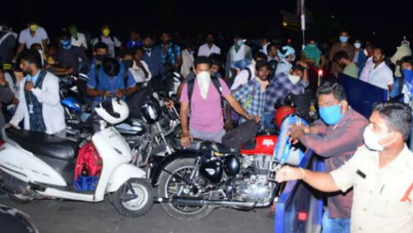 స్వస్థలాలకు పంపించాలని ఎమ్మార్వోకు వేడుకోలు స్వస్థలాలకు పంపించాలని ఎమ్మార్వోకు వేడుకోలు