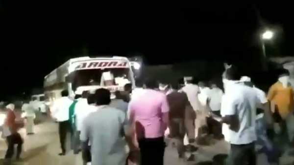 ysrcp mla appalaraju violated lockdown norms to allow odisha bus midnight ysrcp mla appalaraju violated lockdown norms to allow odisha bus midnight