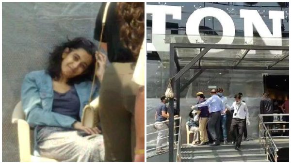 లిక్కర్ షాపు ముందు కుప్పకూలిన యువతి