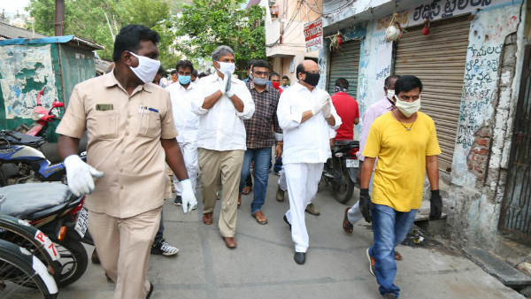 vijayawada mp violating lockdown norms for vegetables distribution