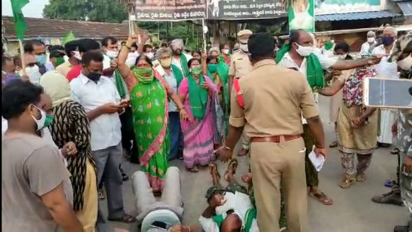 anti govternment protests in amaravati after ap governor approves three capital bills
