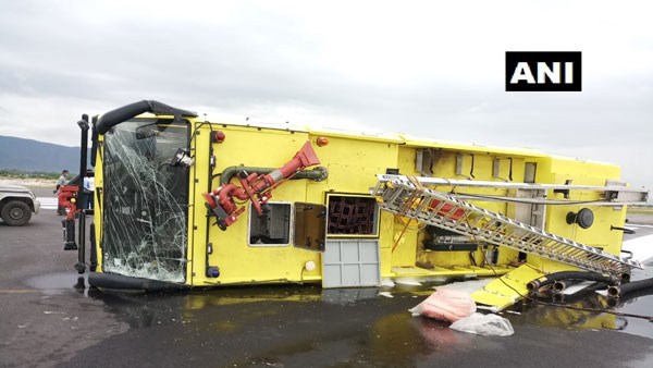 Fire engine was overtuned at Renigunta Airport runway on Sunday