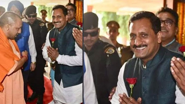 సీఎం యోగితో ఫొటోలపై దుమారం..