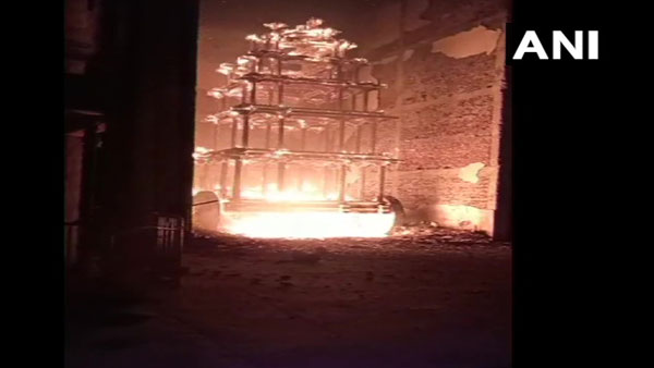 Chariot of Sri Lakshmi Narasimha Temple of Antarvedi in East Godavari, caught fire Chariot of Sri Lakshmi Narasimha Temple of Antarvedi in East Godavari, caught fire