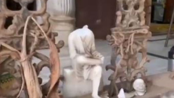 A series of incidents in AP temples .. Sai Baba statue destroyed in Nidamanur A series of incidents in AP temples .. Sai Baba statue destroyed in Nidamanur