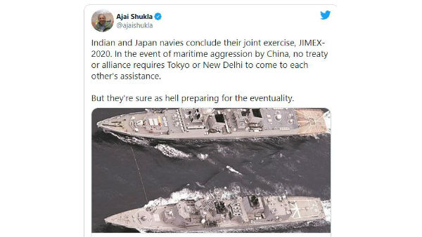 India sends strong signals to China amid face-off by holding Jimex 2020 with Japan