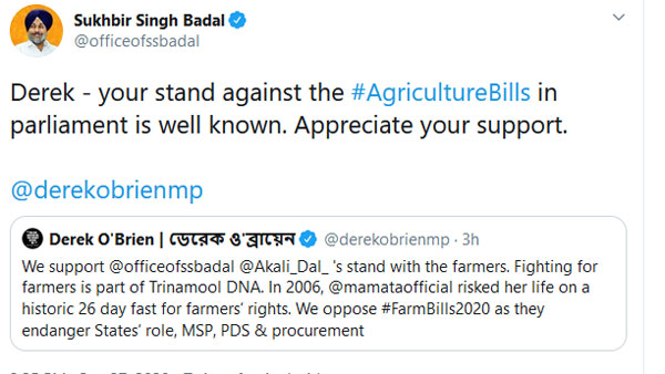 డెరెక్‌ను అభినందిస్తూ సుఖ్బీర్ సింగ్..