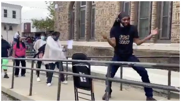 dance on polling booths and streets to encourage people to vote in usa dance on polling booths and streets to encourage people to vote in usa