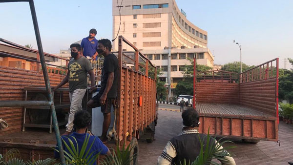 Officials evicted allegedly illegal occupants Fusion Foods owned by TDP leader Harsha 