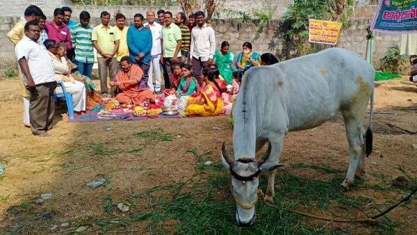 గోమాత కు సీమంతంలో పాల్గొన్న ధరణి సాయి సేవా సంఘ్