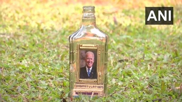 Odisha: Bhubaneswar Artist has crafted a miniature of US President-elect Joe Biden inside a glass bottle