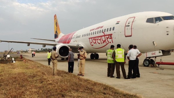 air india flight lost control at gannavaram airport