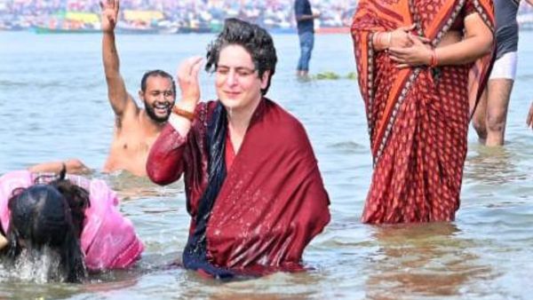  Priyanka Gandhi to visits Prayagraj and takes a holy dip in Sangam during the Mauni Amavasya