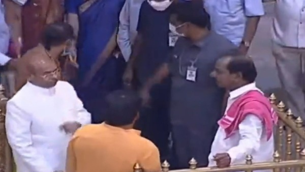 ప్రధాన ఆలయంతో పాటు ఇతర నిర్మాణాలను పరిశీలిస్తున్న కేసీఆర్ 