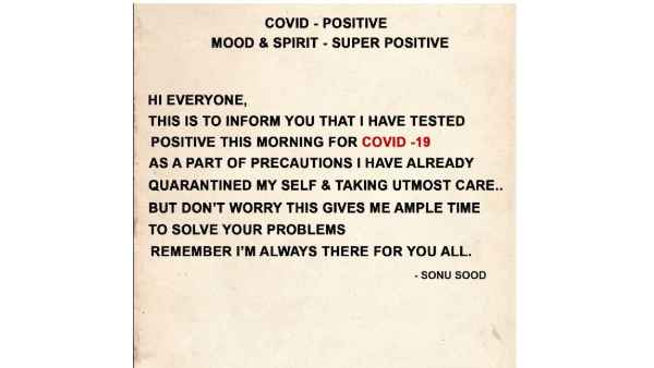 Sonu Sood tests positive for Covid-19