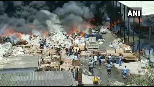 Andhra Pradesh: Fire breaks out at a scrapyard in Duvvada Visakhapatnam Andhra Pradesh: Fire breaks out at a scrapyard in Duvvada Visakhapatnam