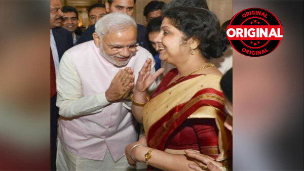 Former Prasar Bharti CEO shares morphed image of PM Modi bowing before Nita Ambani