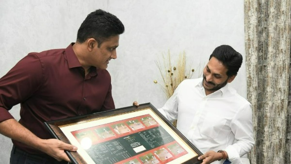 former cricket legend anil kumble met ys jagan, offer support to sports university former cricket legend anil kumble met ys jagan, offer support to sports university