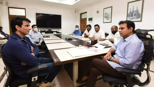 Telangana: Sonu Sood meets minister KTR at Hyderabad