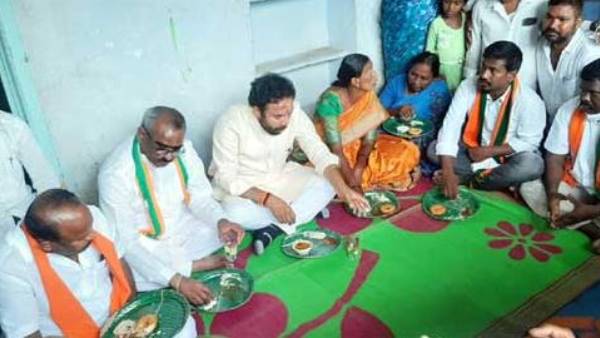 పారిశుద్ధ్య కార్మికురాలి ఇంట్లో కిషన్ రెడ్డి అల్పహారం