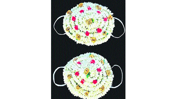 corona awareness:flower mask at tamilnadu madurai