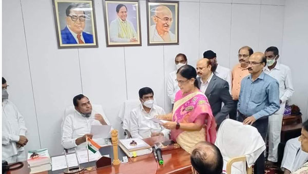 pv narasimha raos daughter surabhi vani devi sworn in as mlc