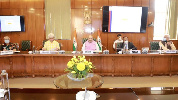 HM Amit shah reviews latest situation in jammu kashmir amid intel reports on taliban threat HM Amit shah reviews latest situation in jammu kashmir amid intel reports on taliban threat