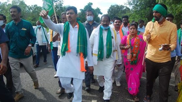 రైతుల పాదయాత్రకు మద్దతుగా బీజేపీ నేతలు
