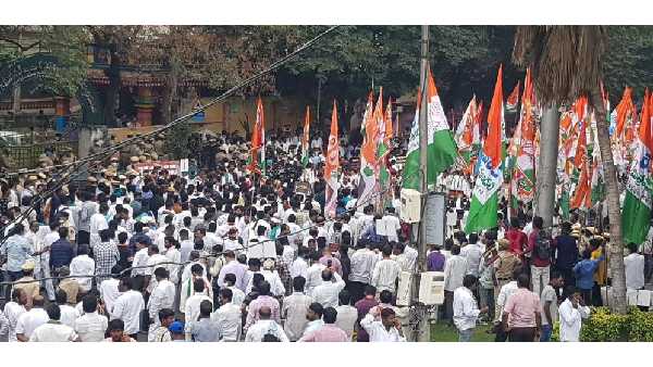 పబ్లిక్ గార్డెన్స్ నుంచి వ్యవసాయ శాఖ కమిషనరేట్ వరకు కాంగ్రెస్ నిరసన ప్రదర్శన 