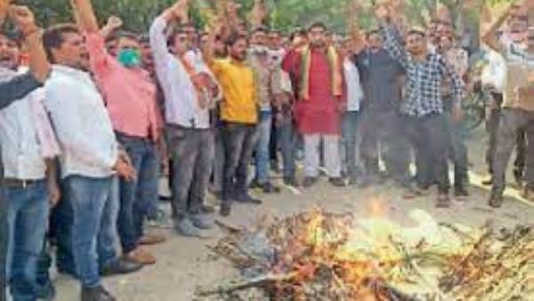 నిర్మల్ లో మంత్రి ఇంద్రకరణ్ రెడ్డి ఆధ్వర్యంలో ఆందోళనలు