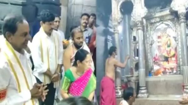  Telangana cm kcr visits kolhapur mahalakshmi temple