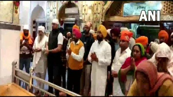 Punjab CM Charanjit Singh Channi visits Katalgarh Sahib Gurdwara at Ropar on the results day
