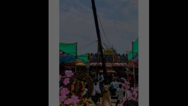 తాడు తెగి భక్తులపై పడిన ధ్వజస్తంభం తాడు తెగి భక్తులపై పడిన ధ్వజస్తంభం