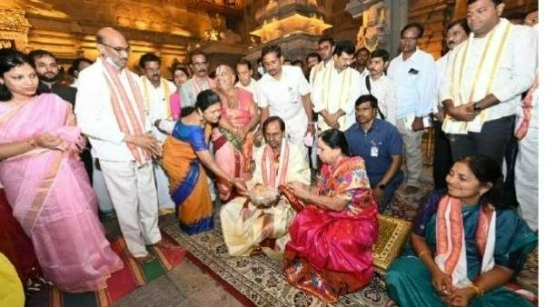 రోడ్డు మార్గం ద్వారానే యాదాద్రికి కేసీఆర్ దంపతులు