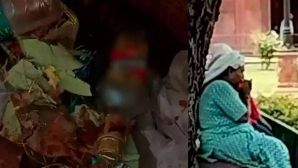  బీడీ తాగుతున్న మహిళ..