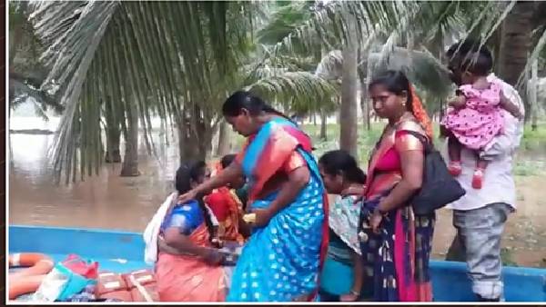 కోనసీమలో వరద ముంపు .. ఓ వధువు పెళ్లి కష్టాలు 