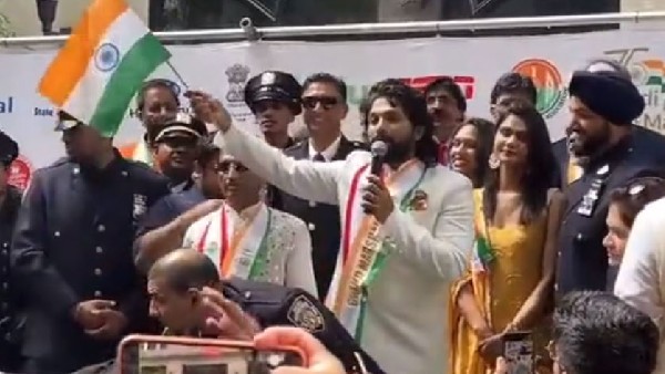 Tollywood actor Allu Arjun participate in the annual India Day Parade in New York