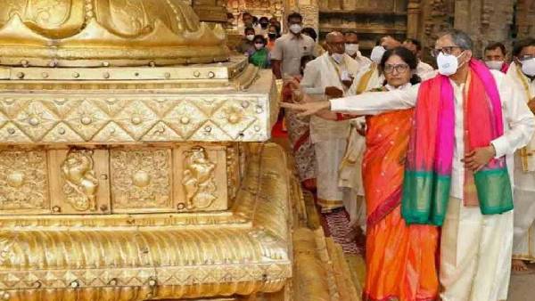 CJI NV Ramana visits Tirumala and offer prayers to Lord Venkateswara today.
