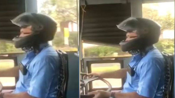  కేరళలో బంద్ ఎఫెక్ట్ ... హెల్మెట్ పెట్టుకుని బస్సు నడిపిన డ్రైవర్